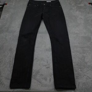 Gustin Jeans Mens 34x34 Black Denim Selvedge Button Fly Heavy Black X Coal 151